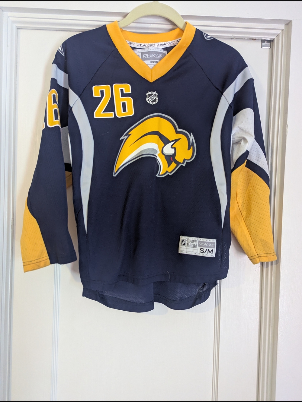 Kids Navy & Yellow Hockey Jersey - Reebok Style